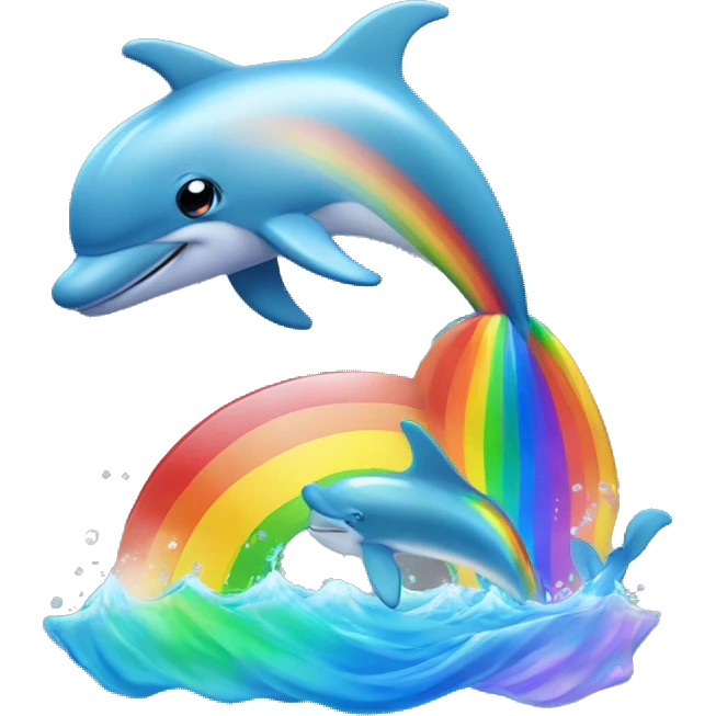 dolphine and a rainbow emoji