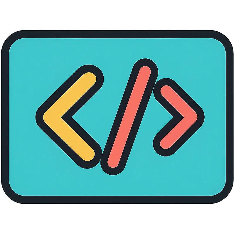 programming code icon, black color scheme emoji