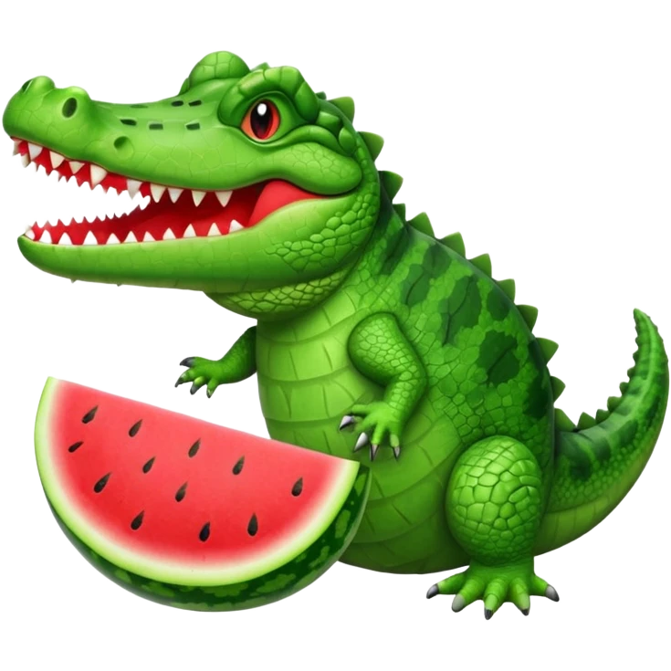 Crocodile with a watermelon  emoji