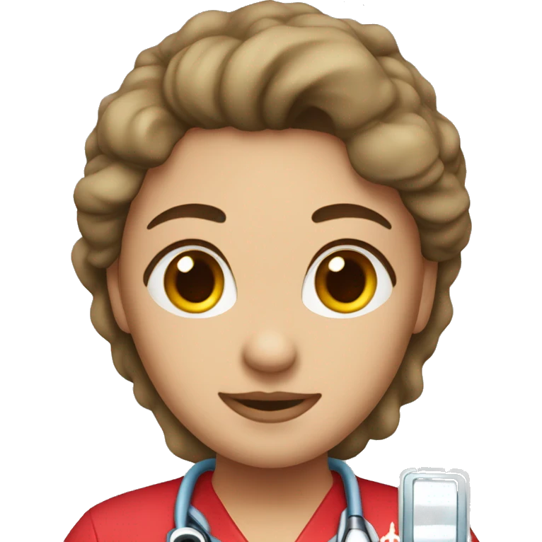 Nurse with red scrubs emoji