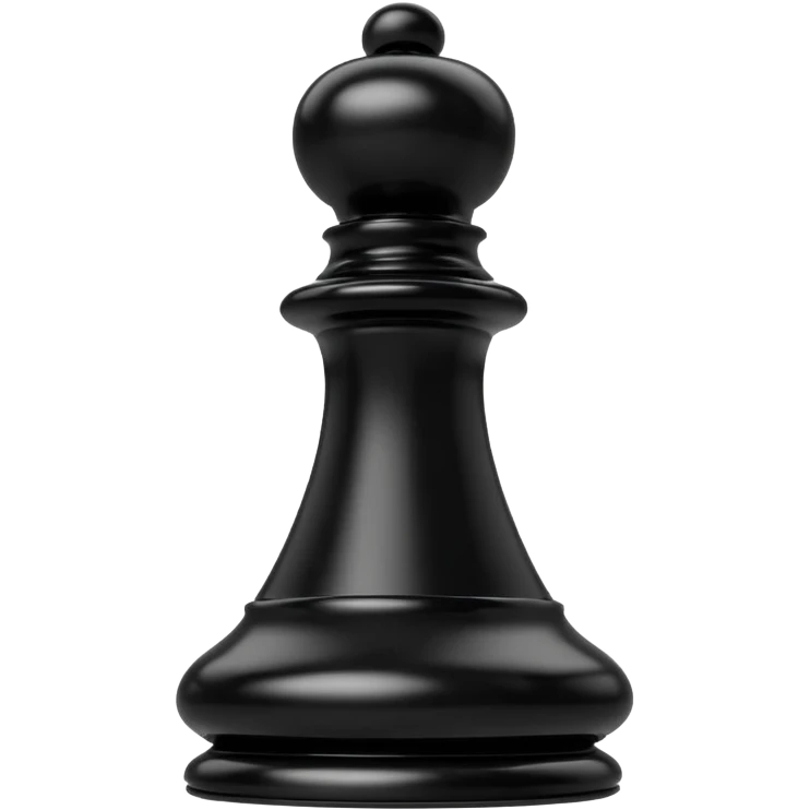 a chess pawn in 3D black style emoji