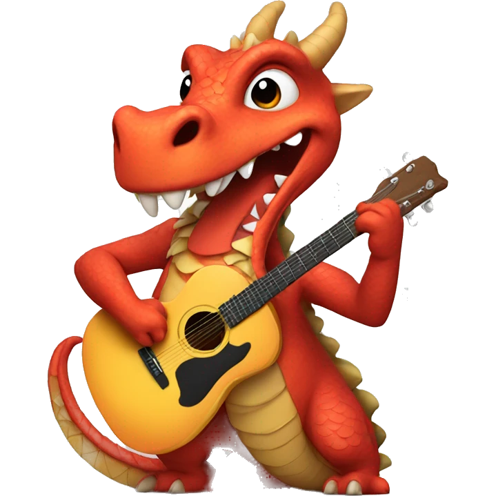 A dragon playing the guitar emoji
