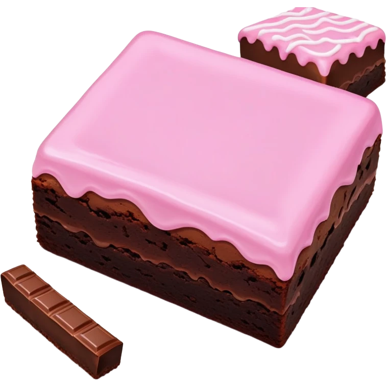 ultra realistic brownies with pink icing emoji