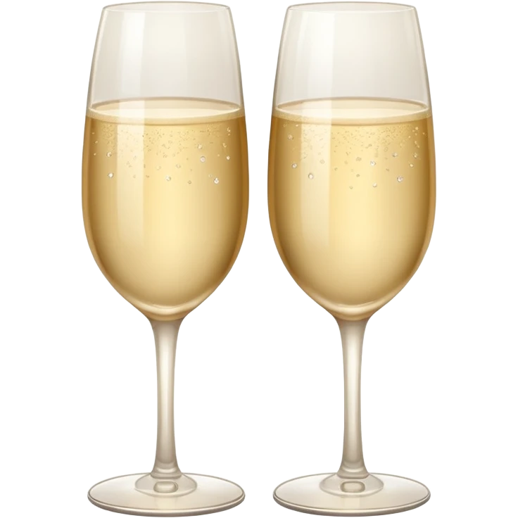 
2 light beige champagne glasses are knocked against each other emoji