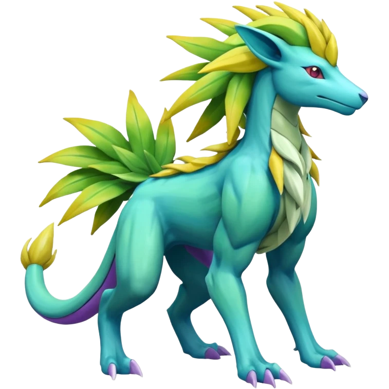 Suicune-Manectric-Meganium-Virizion-fusion (full body) emoji