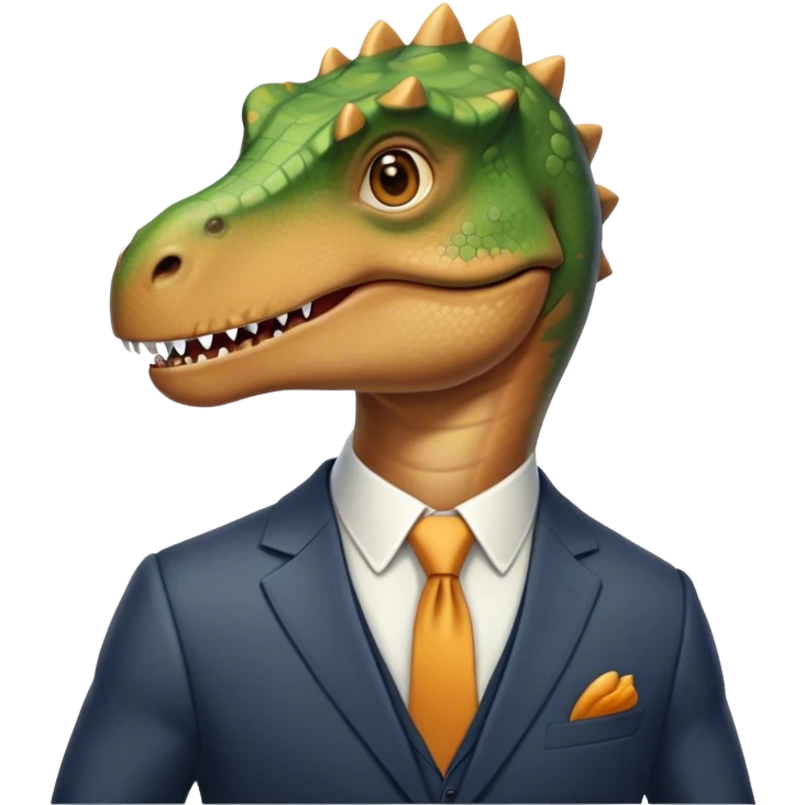 Dinisour wearing suite emoji
