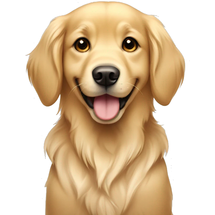 Light Golden Retriever Girl with little smile and Big Black eyes emoji