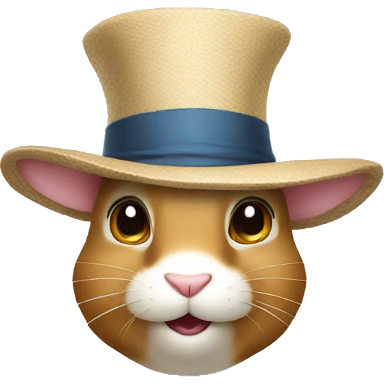 rabbit with a hat emoji