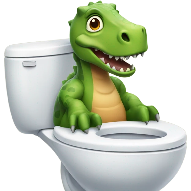Dino in the toilet sitting  emoji