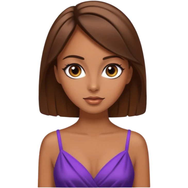 big dark eyes and tanned skin brown hair glamorous  emoji
