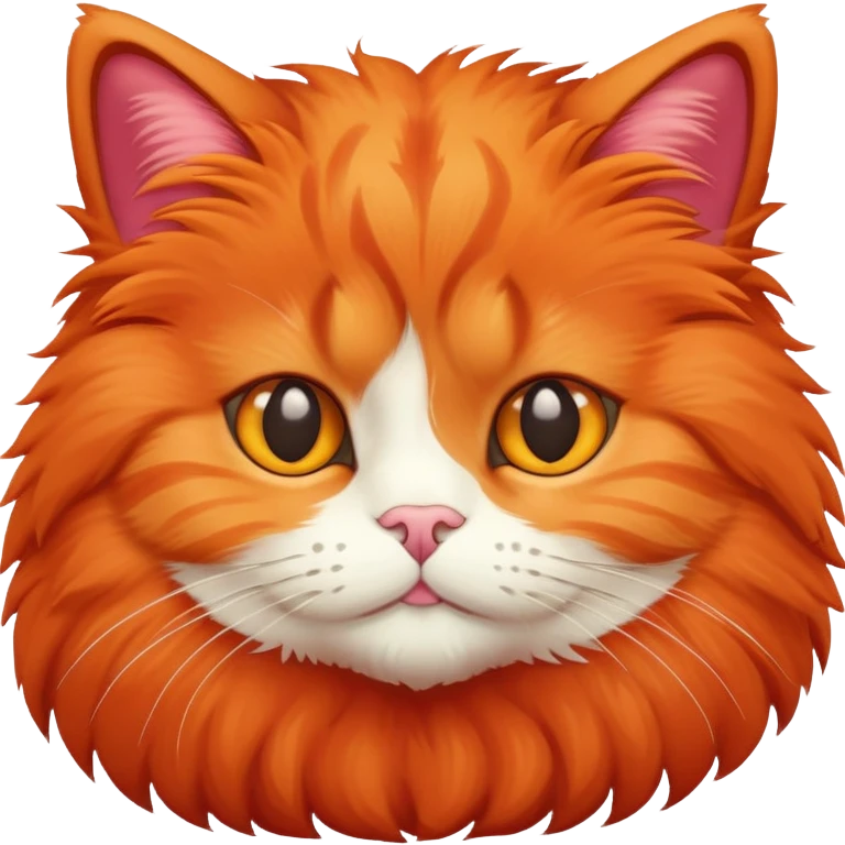red orange fluffy cat emoji