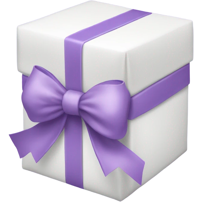 White gift with a lilac ribbon emoji
