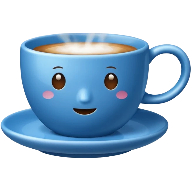 blue coffee cup with steam emoji
