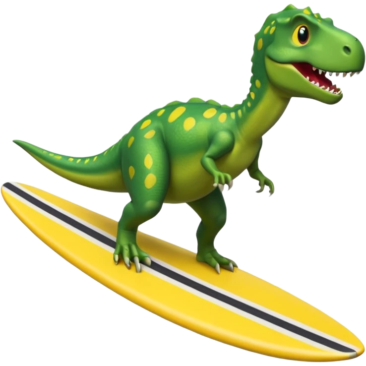 dinosaur on a surfboard emoji