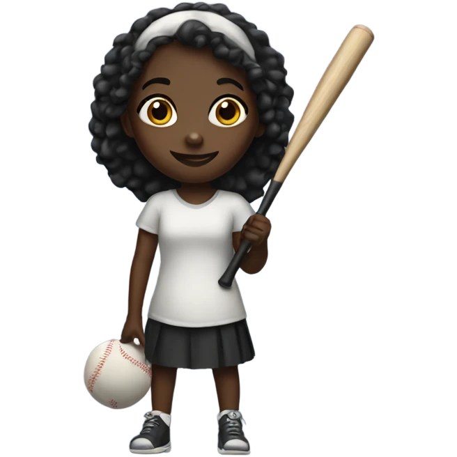 black girl with bat in hand  emoji