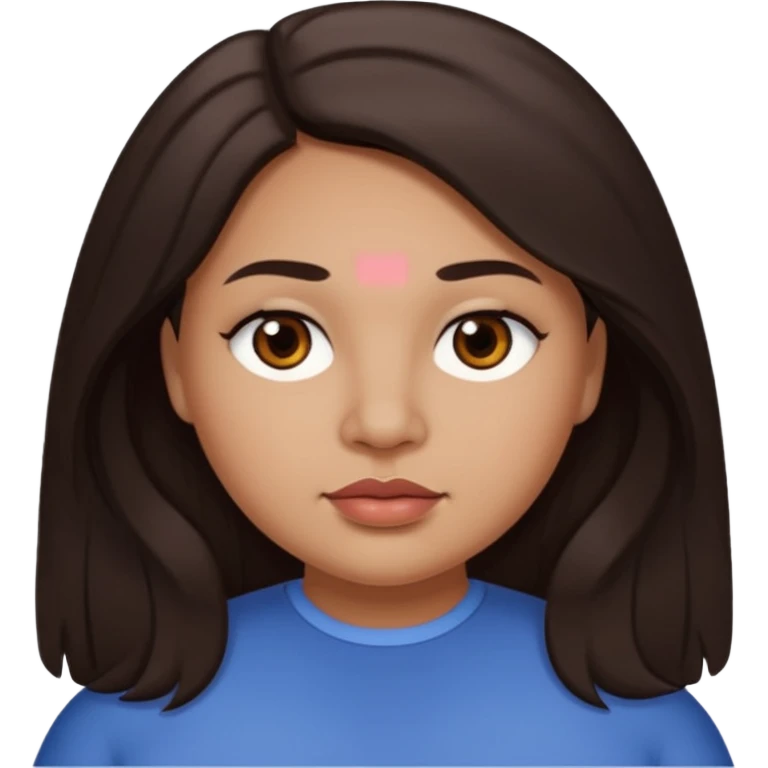 My hair and eyes are dark brown, I'm a little chubby, my eyes aren't round, nor is my face, my eyes are a little narrow, my jaw and chin are nicely defined, my hair can be said to be long, my lips are nicely proportioned, but not too big, they're medium sized emoji