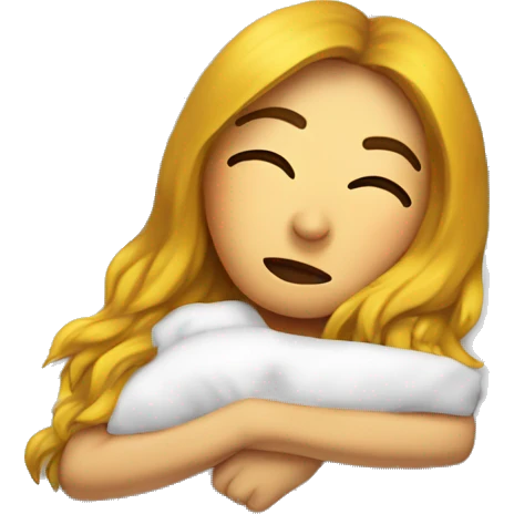 Chica blanca acostada en una almohada  emoji