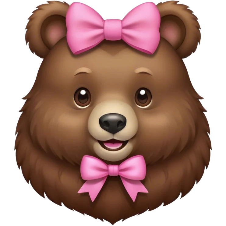 Bear wearing pink bow emoji