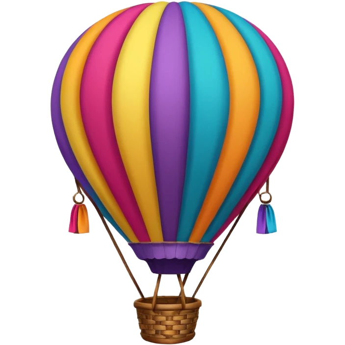 Balloon – Hot air balloon with colorful fabric emoji