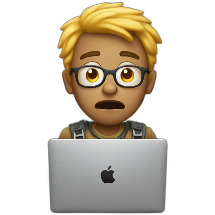scared developer with macbook emoji