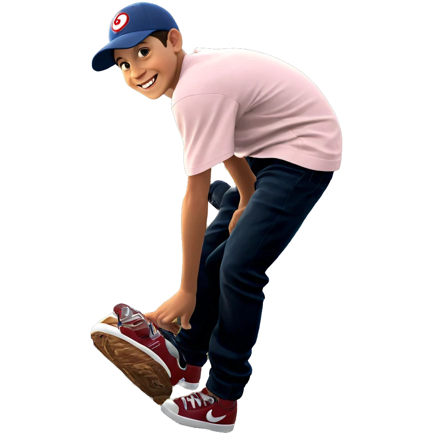 grinning boy in baseball cap emoji