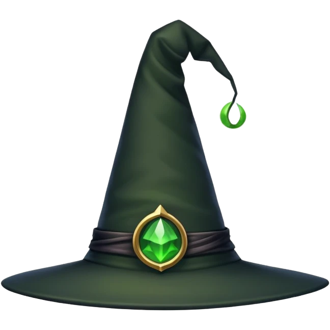 Black pointed witch hat, Elphaba style emoji