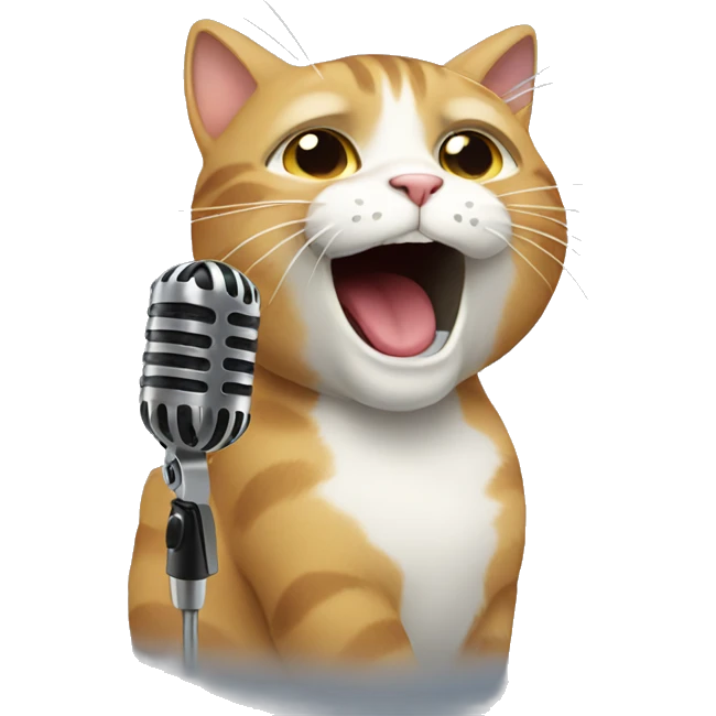 A cat singing emoji
