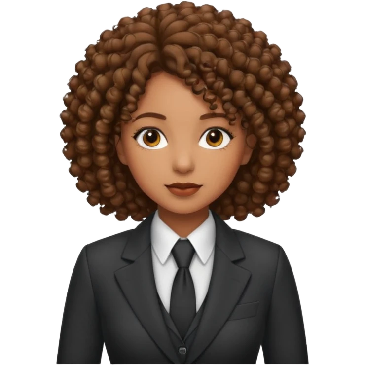 curly-haired black woman in a suit emoji