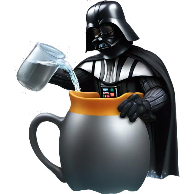 darth vader bending down in water immersing a pitcher emoji