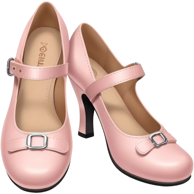 Soft pink Mary Jane shoes emoji