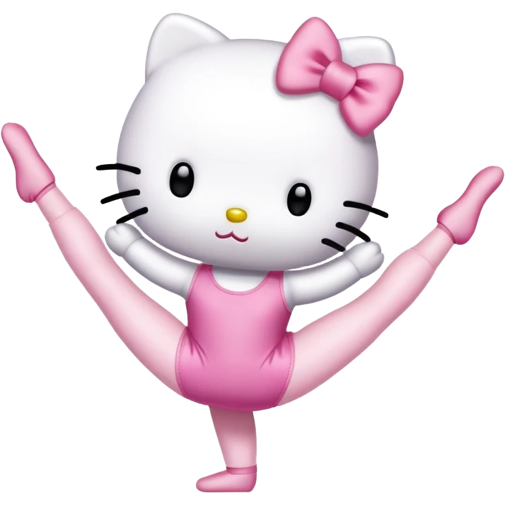 Hello Kitty doing a gymnastics walkover emoji