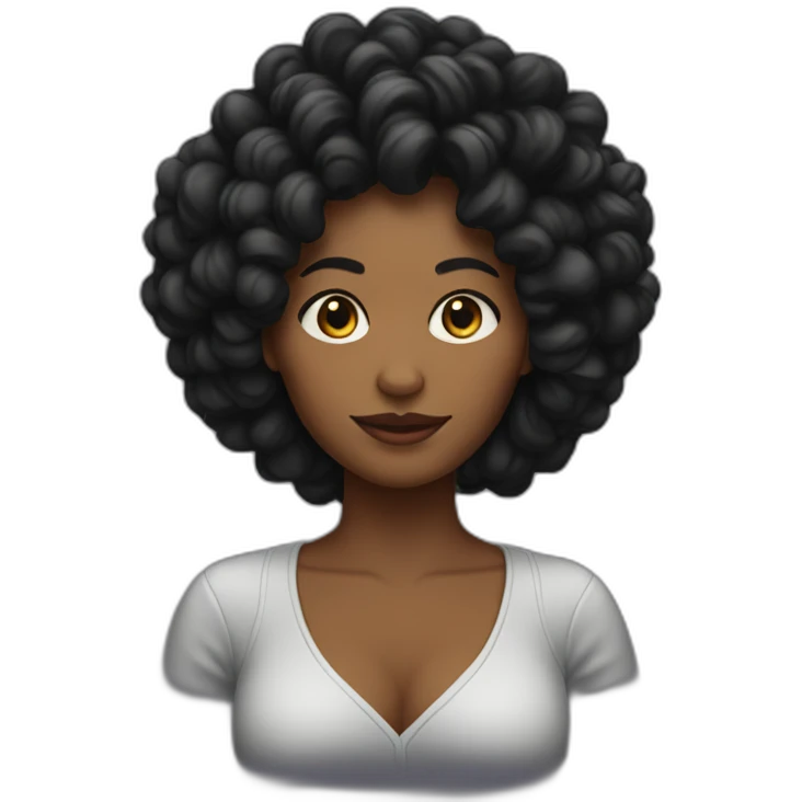 Mujer de rizos negros emoji