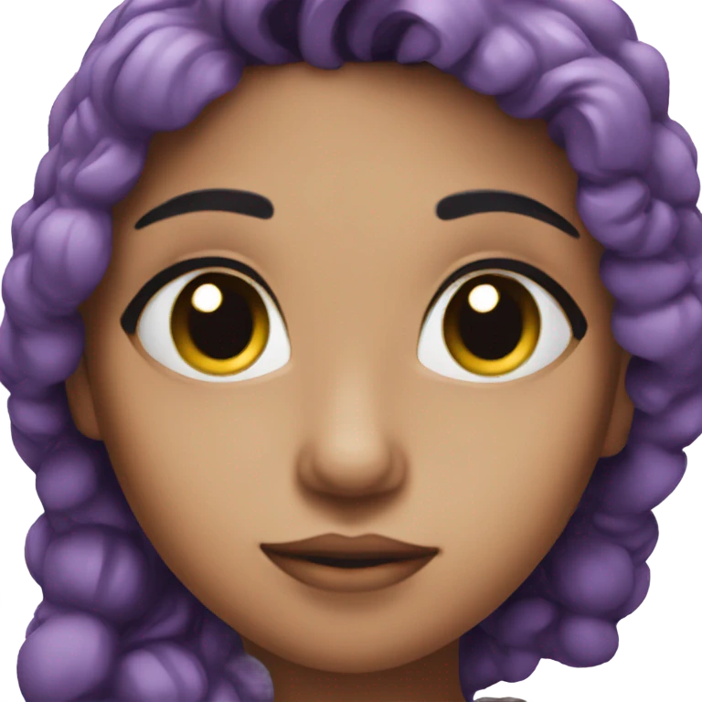beautiful girl with purple patches emoji