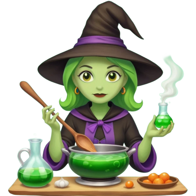 green witch cooking potion emoji