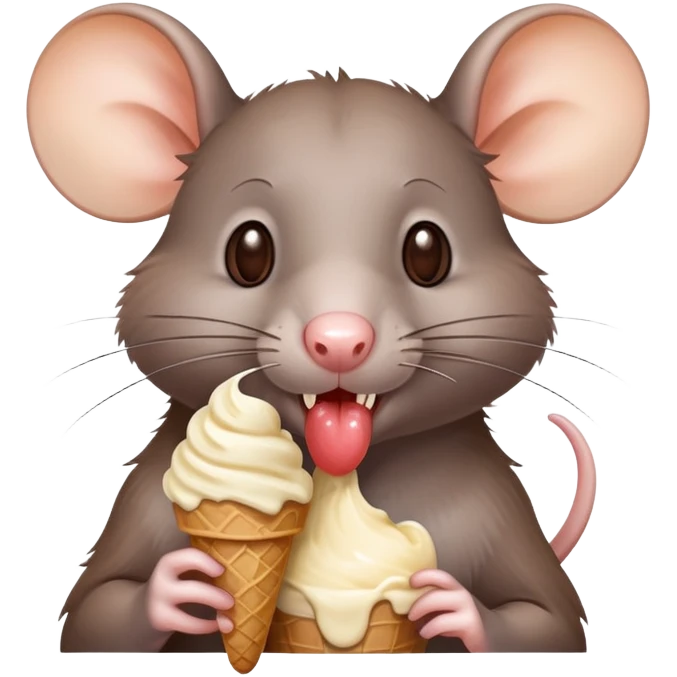 A rat that’s eating ice cream  emoji
