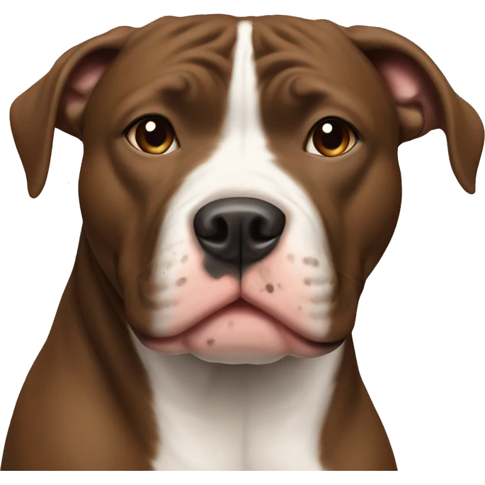 pitbull with half brown and half white on face  emoji