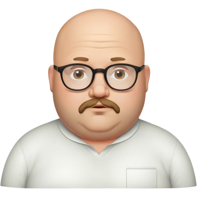 fat bald man with glasses & thin beard emoji