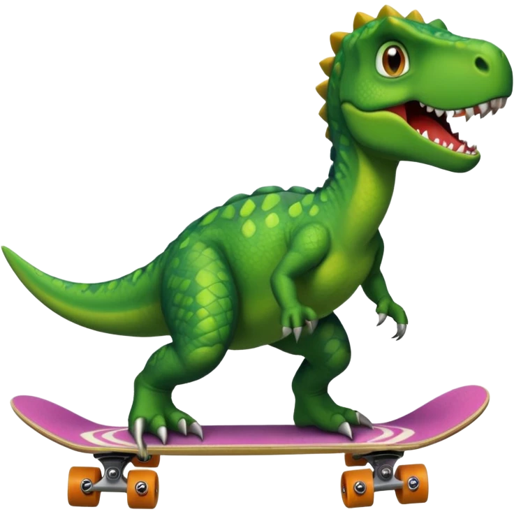 Dinosaur on a skateboard emoji