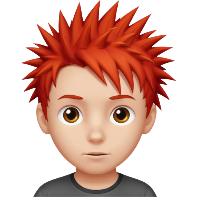 red spiky haired kid  emoji