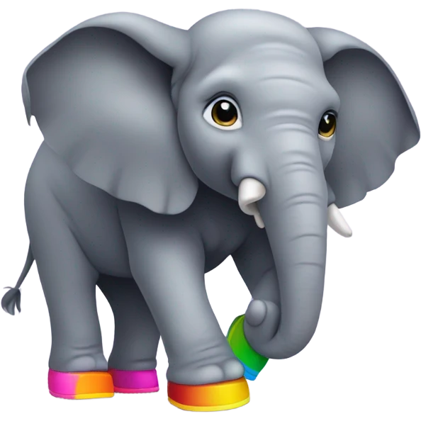 An elephant wearing shoes emoji