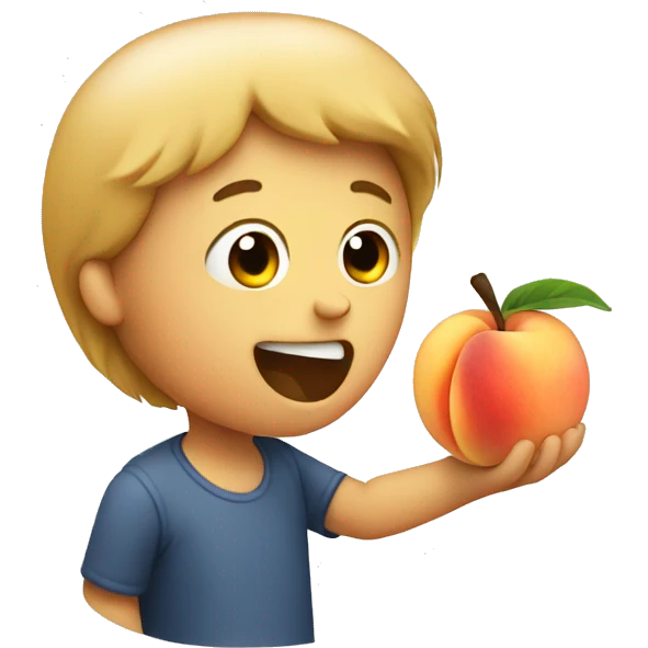 Human eating peach emoji