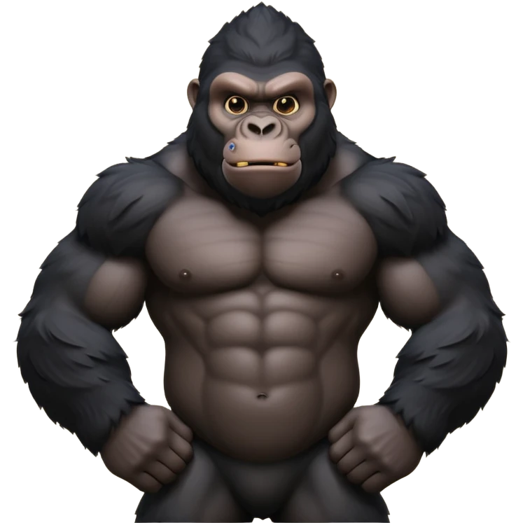 3d Full hd Pixar Style black gorilla emoji