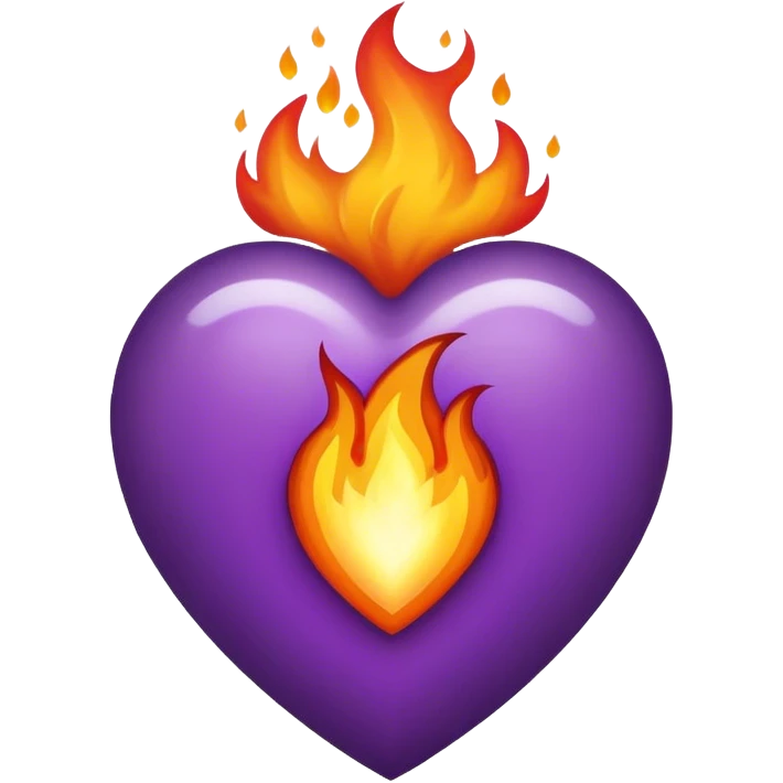 purple heart on fire emoji