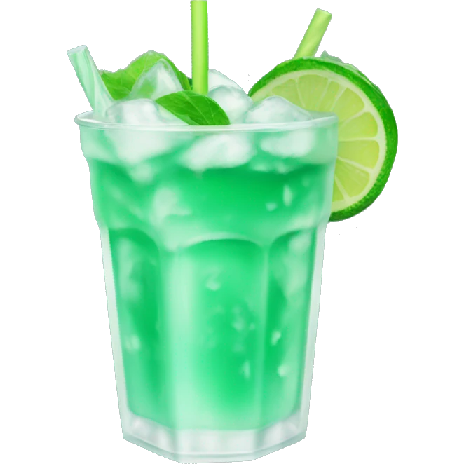 Iced green drink emoji