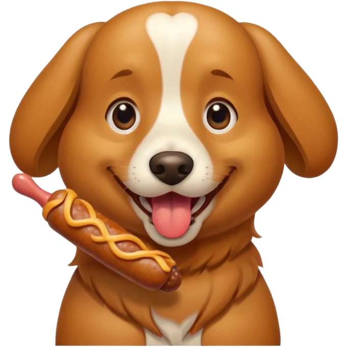 dog eating sausage emoji