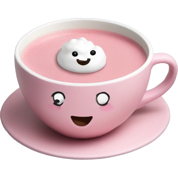 Pink hot chocolate in Mumin’s (kärlek) cup emoji