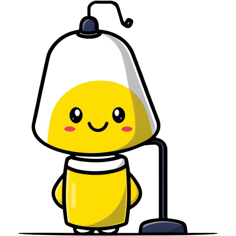 table lamp with cheerful face emoji