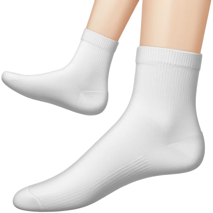 woman's feet wearing white crew socks viewed from directly underneath showing soles emoji