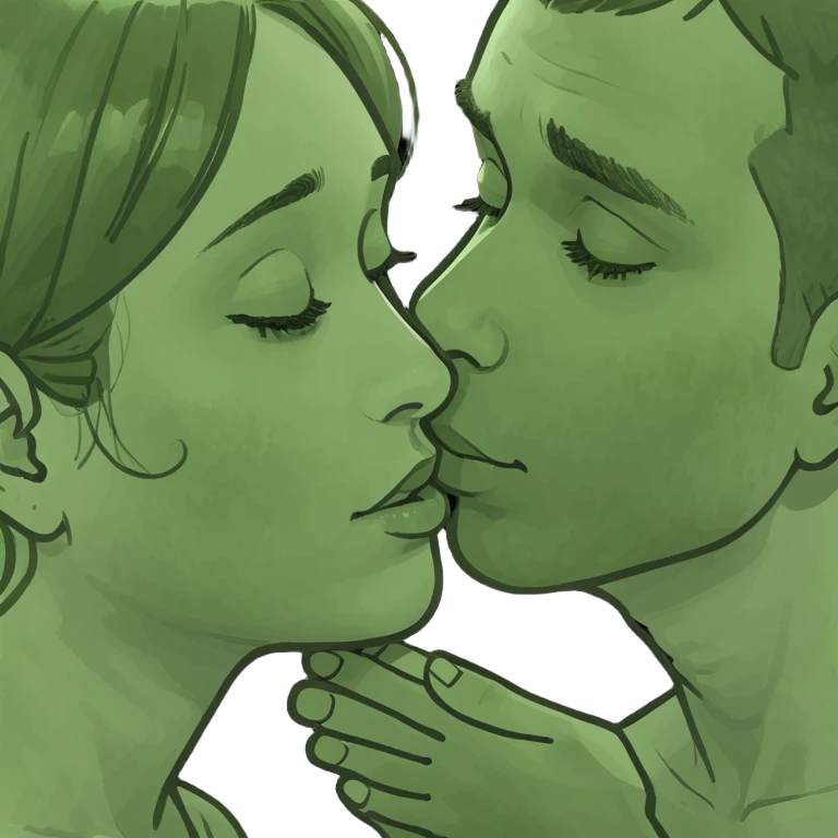 boy kissing girls feet emoji