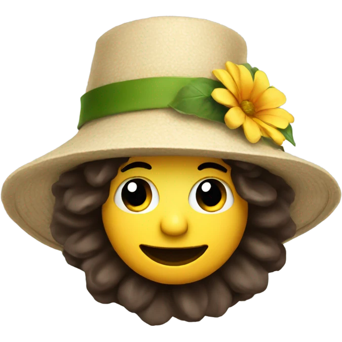A flower with a hat emoji